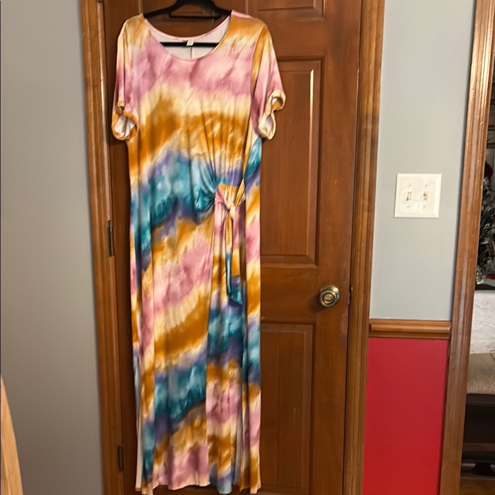 Cato Colorful Tie-Dye Maxi Dress